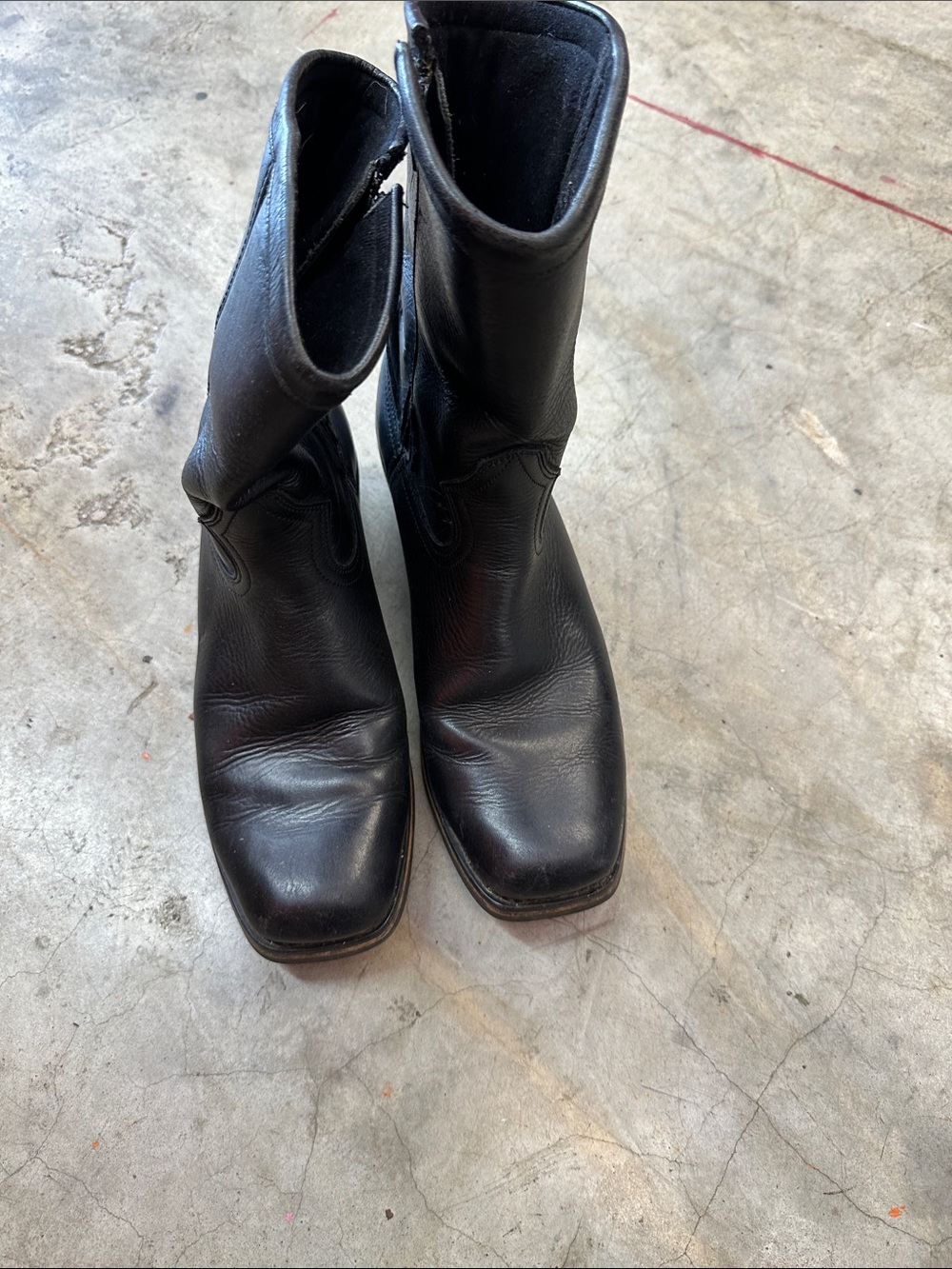 dingo Black Leather Western Cowboy Boots